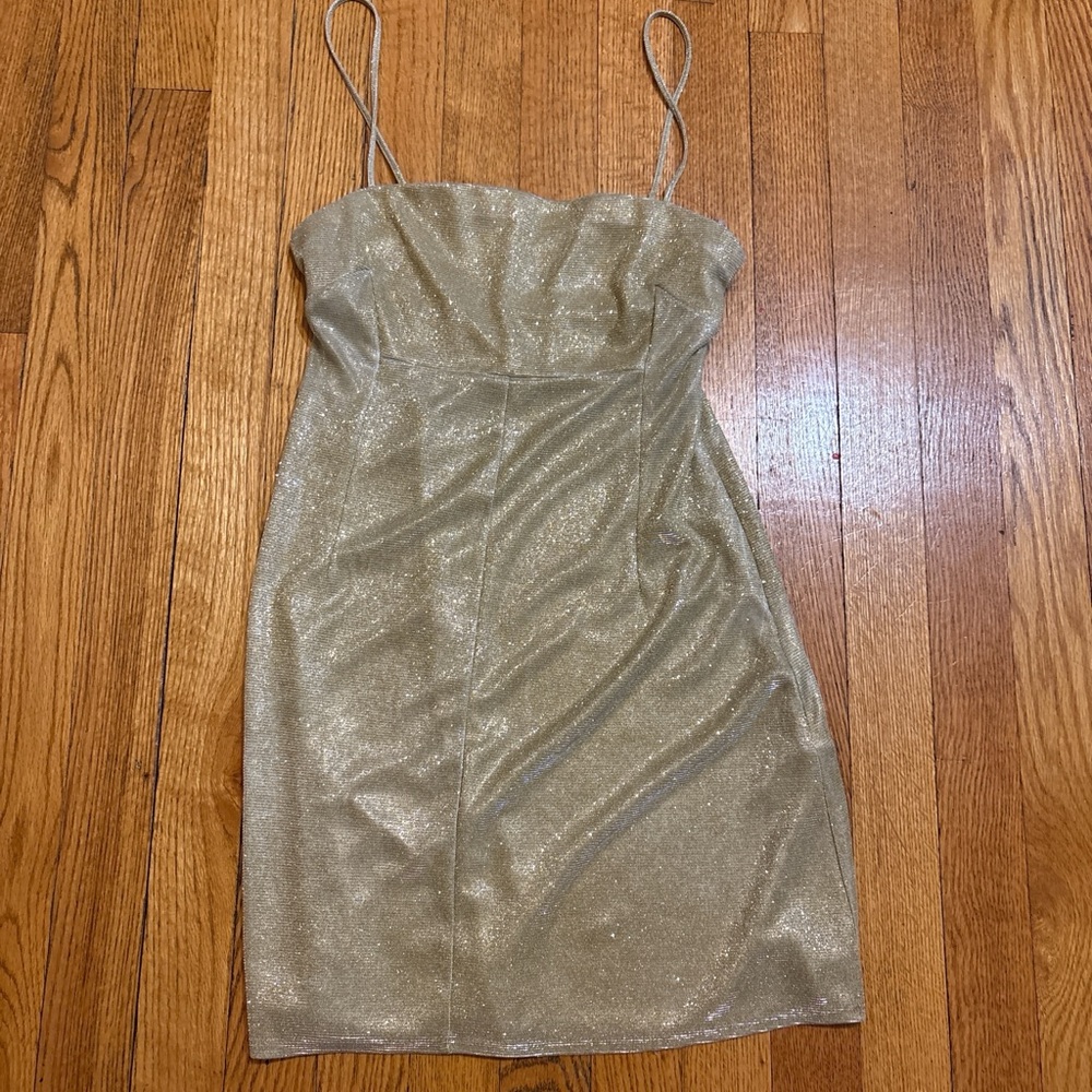 Urban Outfitters Shimmering Gold Mini Dress
